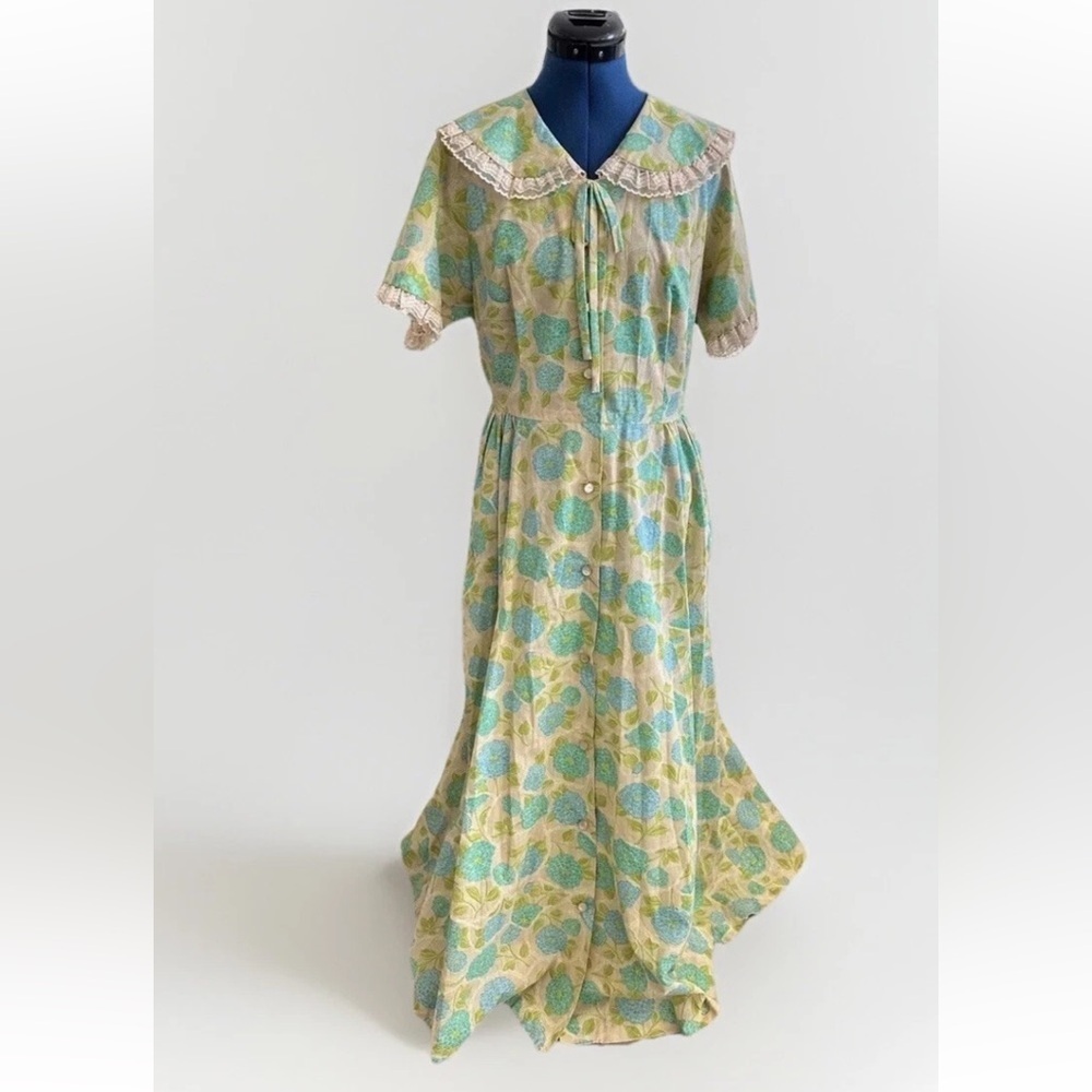 vintage 70s styled by kamore lace prairie maxi dress
